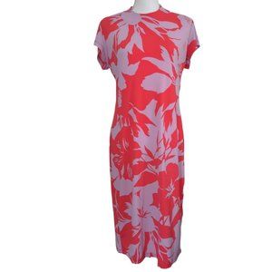 TORI RICHARD BUTTERCUP KIMORA FLORAL HAWAIIAN MIDI DRESS L